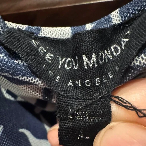 See You Monday Black and Cream Maxi Dress LARGE pit to pit 15in length 52in - Picture 3 of 7